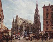 Rudolf von Alt View of Stephansdom Spain oil painting artist